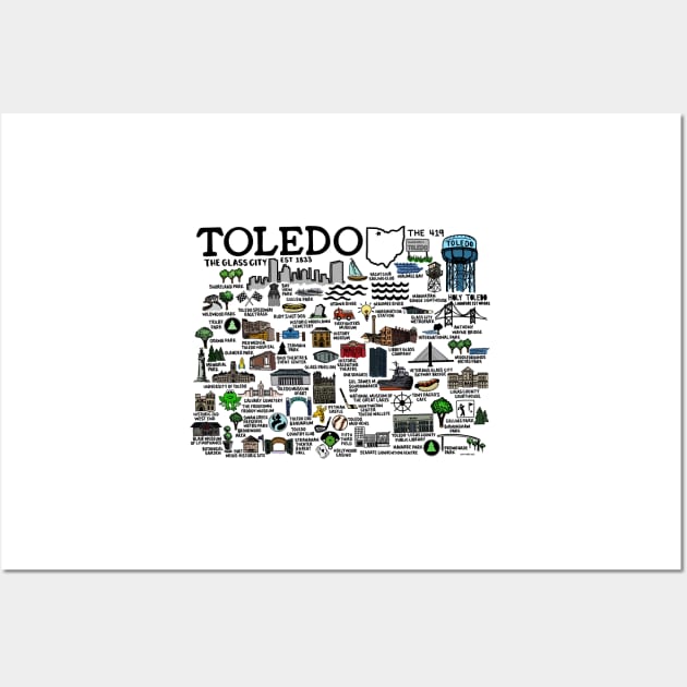 Toledo Ohio Map Wall Art by fiberandgloss